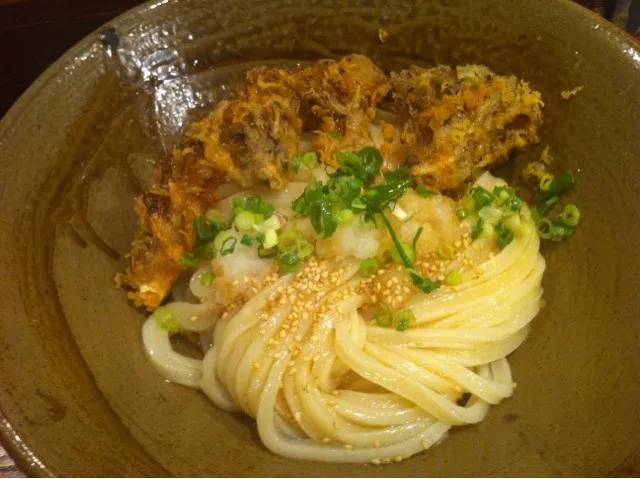 踊るうどん まいたけ天生醤油うどん|なおさん