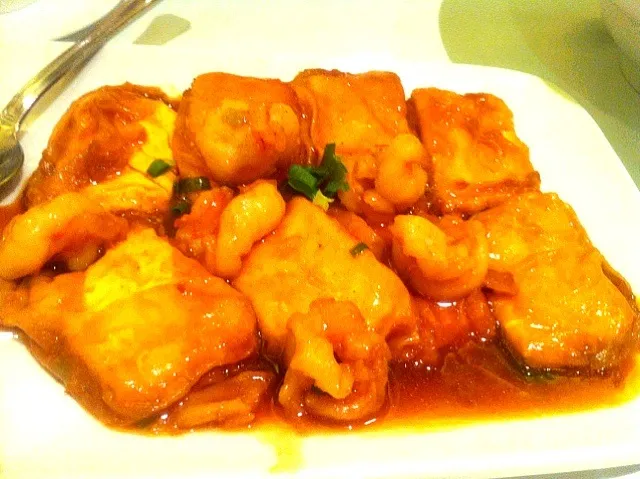 braised bean curd with shrimp & shrimp roe|skyblueさん