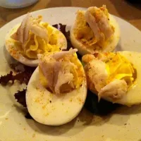 Deviled eggs w crab. mmmm|Dee Parkerさん