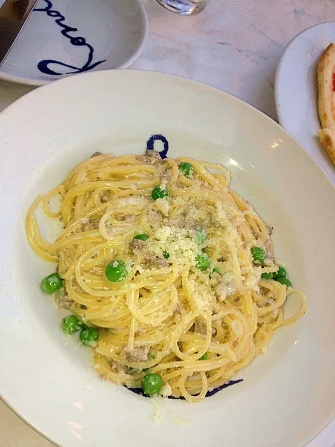 牛挽肉のクリームソーススパゲティ|食いしん坊さん