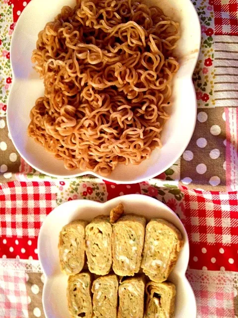 焼きそば、青海苔玉子焼き|はなさん