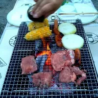 お家の庭でBBQ♬