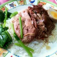 Snapdishの料理写真:Steamed Pork Leg with Five Spice topped over with Jasmine Rice