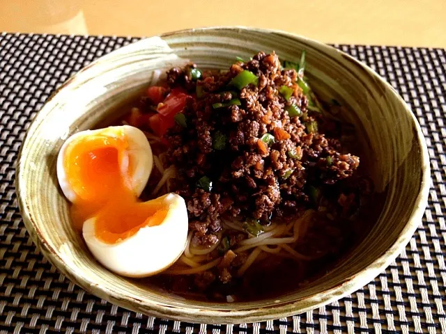 肉辛味噌うどん 実家ご飯 姉作|ちび隊長さん