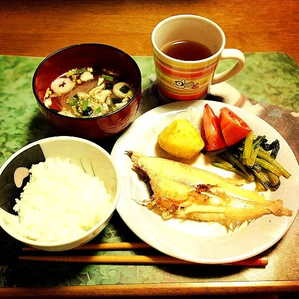 ご飯 カレイ はるさめスープ|さおりさん