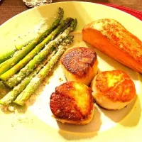 Scallops, Sweet Potato and Aspargus|Jenna Beilさん