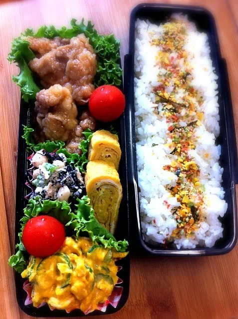 今日のパパのお弁当、昨夜の残り詰めただけf^_^;)|＊みお＊さん