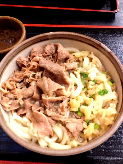 肉ぶっかけうどん|ぽりこさん