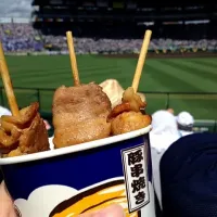 甲子園で食べるジャンボ焼き鳥|Rihoさん