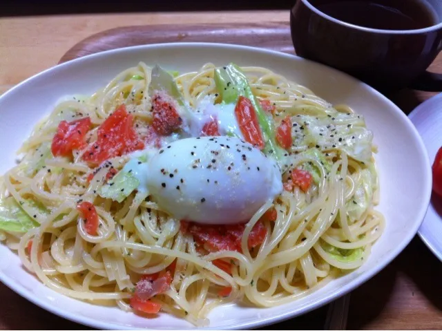 Snapdishの料理写真:サーモンとキャベツのパスタ|MH06さん