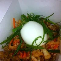 bacon kim chee fried rice with soft-boiled egg|ginaさん