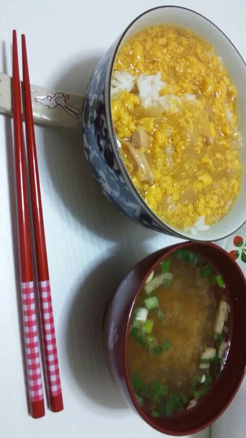 親子丼&味噌汁|大草絢子さん