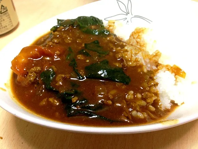 ほうれん草とトマトのカレー|てるをさん