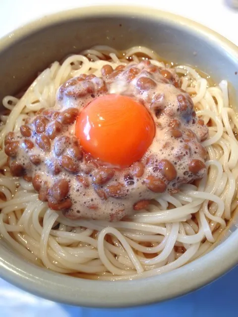 Snapdishの料理写真:納豆冷麦|Tatsuya Moritaさん