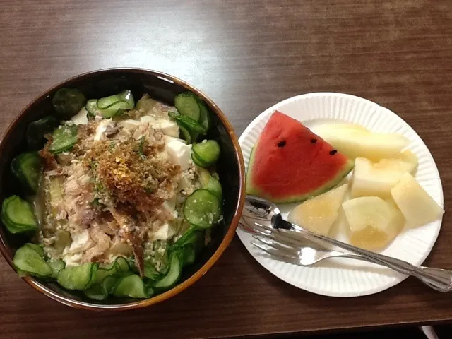 鯵豆腐胡瓜茄子の冷汁|kazoomyさん