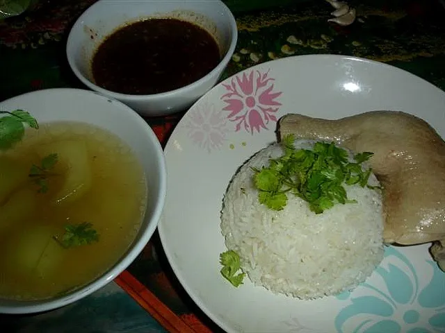 🐔(Khao Man Kai) Hainanese chicken rice🐓🍗|🙏😄さん