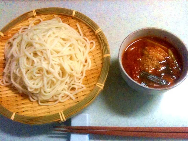 豚ロース肉と浅利の激辛キムチチゲつけうどん|Yasuhiro Koikeさん