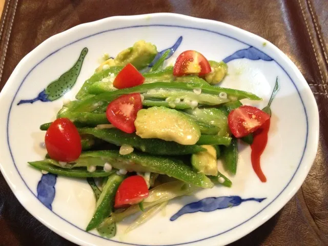 アボカドとオクラと茗荷とトマトの和え物|宮尾益人さん