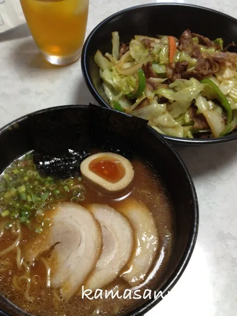 ラーメンと野菜炒め|かまさん