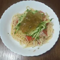 トマトとツナの冷製パスタ ジュレのせ|ゆきさん