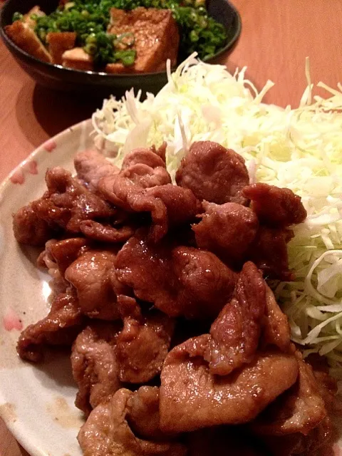 生姜焼きとあつあげ❤|リィさん