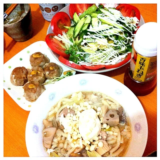 Snapdishの料理写真:……またうどん？！PLUSシュウマイ|華ちゃんさん