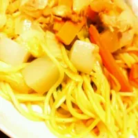 Snapdishの料理写真:ツナとこんにゃくと野菜のパスタ|きゃべつさん