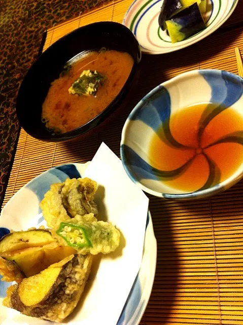 Snapdishの料理写真:鮎巻きと茄子の海老はさみ揚げはたまらんな。|たけうちさん