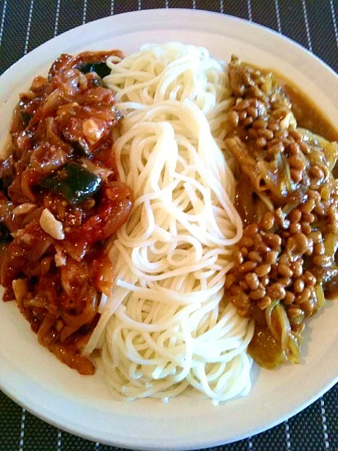 ラタトゥイユと納豆カレーのハーフ＆ハーフ素麺|Yasuhiro Koikeさん