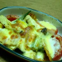 Snapdishの料理写真:夏野菜のチーズ焼き|えつこさん