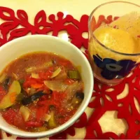 Snapdishの料理写真:Ratatouille and mix juice|mikiさん