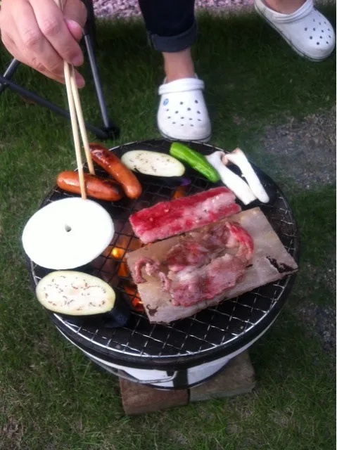 お庭でBBQ|くめっちさん