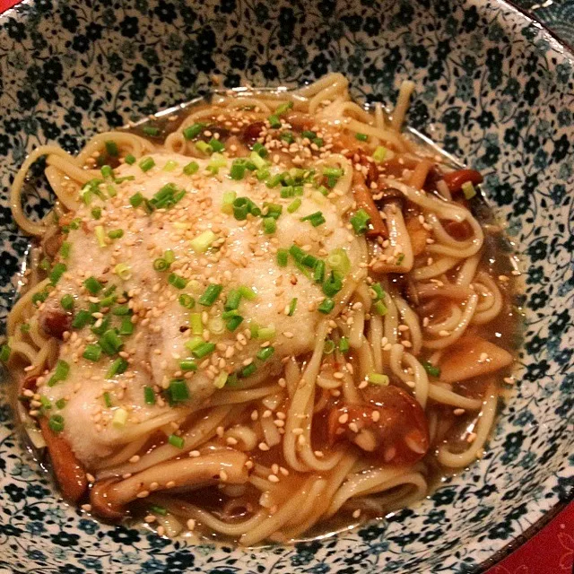 Snapdishの料理写真:山芋とナメコの冷製和風パスタ|みきやん☺︎さん