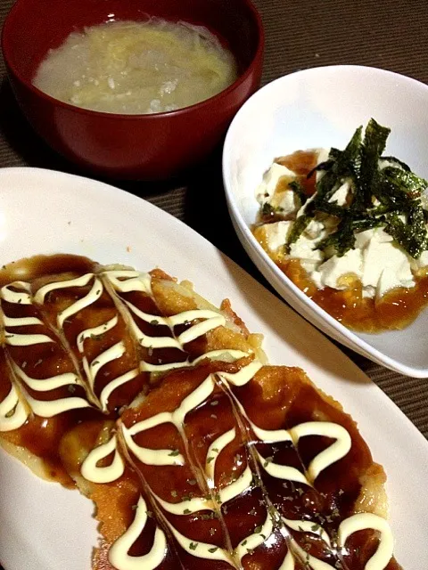 ウィンナー、コーン＆チーズのお好み焼き|よにゃりさん