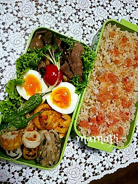 Snapdishの料理写真:おはようごじゃります☆長男早番弁当☆旧盆戦線始まり～9月4日まで休み無しです(((^^;)|katumi  ueharaさん