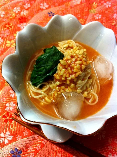 Snapdishの料理写真:人参ジュースで仕込んだ塩麹の素麺|Junko Nakamuraさん