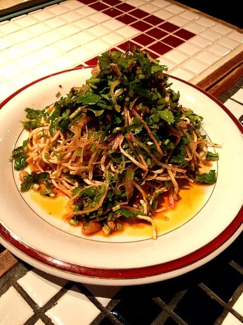 細切り豆腐と香菜の和え物|ヨーコさん