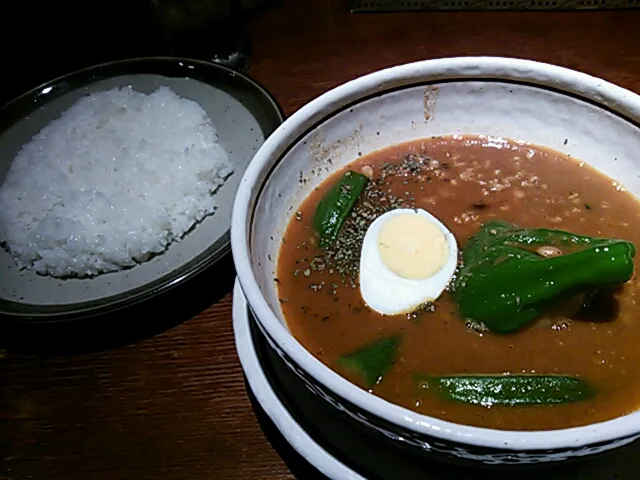 Snapdishの料理写真:納豆オクラスープカレー、横浜らっきょ|ryokutuchaさん