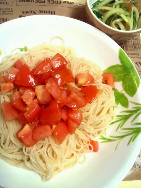 トマトの冷製パスタ|みぃあさん