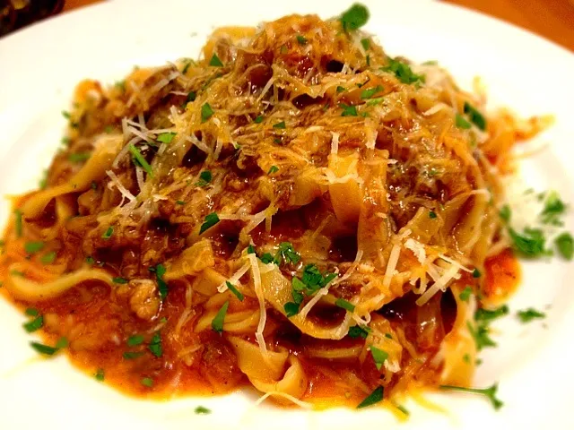 くまもとあか牛トマト煮込みのタリアテッレ|tku🍅🍝🍜🍝🍜🍝🍅さん