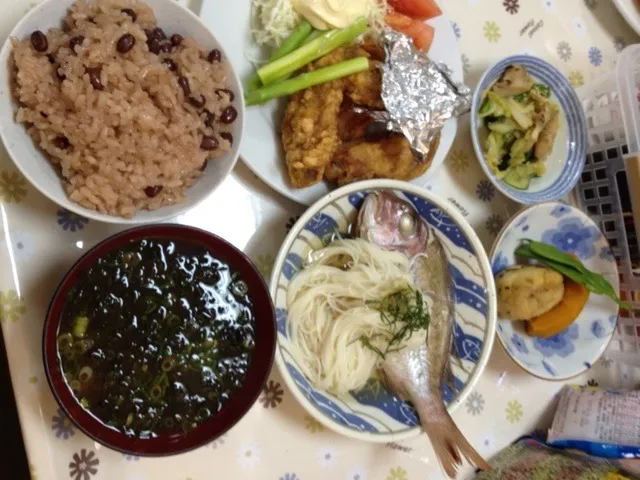 本日の夕食(^-^)/缶ビール🍻💦取って！👍|ジローさん