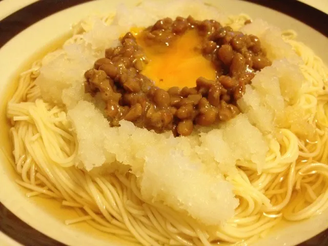 大根おろしと納豆の冷たい麺|温さん