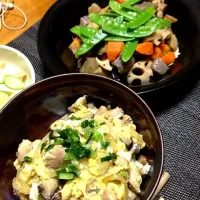 Snapdishの料理写真:筑前煮と親子丼|iwasaki amiさん