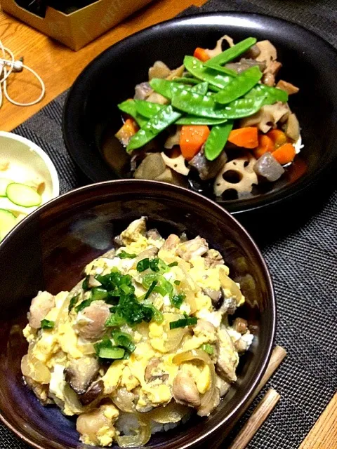 Snapdishの料理写真:筑前煮と親子丼|iwasaki amiさん