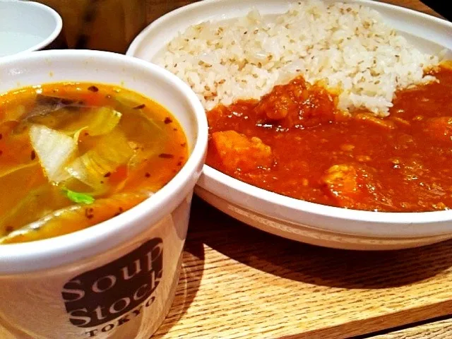 curry with mango & chicken & vegetables soup|Makigelinaさん