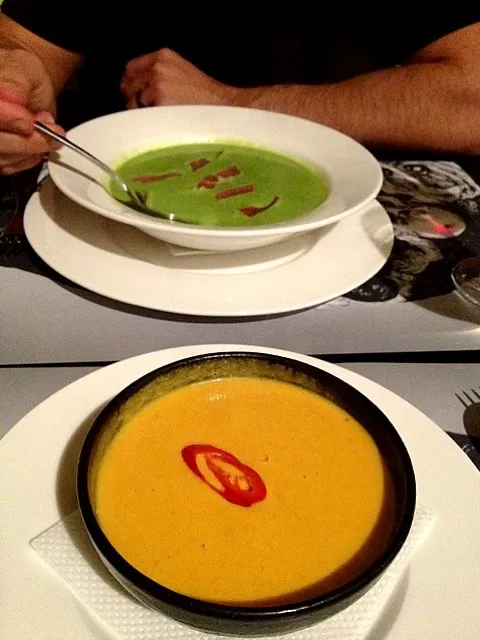 pumpkin and pea soups at mesto|lanchi bombalierさん