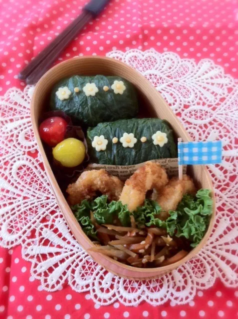 Snapdishの料理写真:9/3 野沢菜おにぎり🍙|チカさん