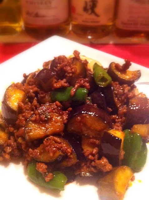 茄子と万願寺の味噌炒め|たけさん