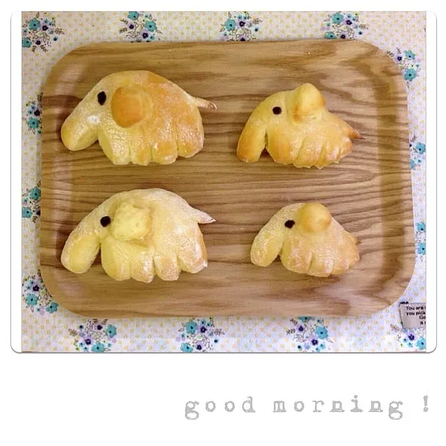 ゾウの親子のクリームパン|ひなうたさん