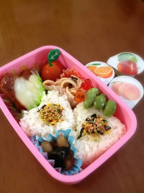 Snapdishの料理写真:0904娘の学童弁当、今夏ラスト！|しのぶーさん